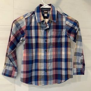 NWT Tea Boys Plaid Button Down Shirt- Size 6